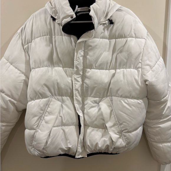 Urban Outfitters 90’s Sport Puffer Jacket‎ White Women’s Sz M - Picture 4 of 12